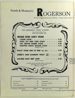 1950's Menu Rogerson Restaurant Twin Falls Idaho Cow Cover Smith Mottern