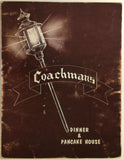 1950's Original Menu Coachmans Dinner & Pancake House Salt Lake City Utah
