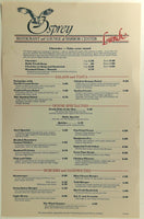 1980's Original Large Laminated Menu Osprey Restaurant & Lounge At Harbor Center