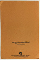 1960's Vintage Menu The Grill & Coffee Shop Cosmopolitan Hotel Denver Colorado