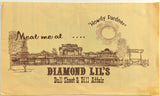 1980's Original Dinner Menu Diamond Lil's Restaurant Salt Lake City Utah