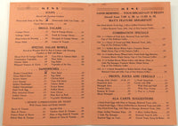 1940's Mays Luncheonette Original Vintage Restaurant Menu