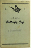 1940's The Butterfly Cafe Original Vintage Restaurant Menu