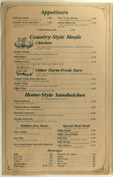 1980's The Country Fair Original Vintage Large Restaurant Menu Idaho