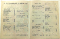 Fonda Santa Anita Original Vintage Mexican Restaurant Menu Mexico City DF