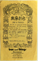 1970's Advertisement BUN AND THINGS Chinese Taiwan Restaurant Reseda California