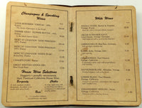Haggarty's Original Vintage Restaurant Wine List Menu