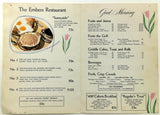 1955 The Embers Original Vintage Breakfast Restaurant Menu