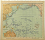 1899 Official Stamped US Navy Map Pacific Ocean Islands US Coast Geodetic Survey