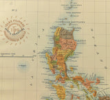 1899 Official Stamped US Navy Map Philippine Islands US Coast Geodetic Survey