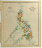 1899 Official US Navy Map Philippine Islands Seismic Earthquake Meteorlogical