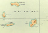 1899 US Navy Jesuit Observatory Map Philippine Islands Batanes Babuyanes Palaui