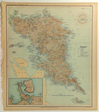 1899 Official US Navy Map Philippine Islands Isla Samar Batac Laguan Cahagayan