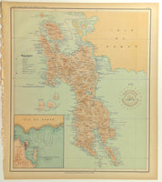 1899 Official US Navy Map Philippine Islands Isla Leyte Camotes De Biliran Daram