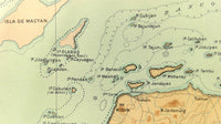 1899 Official US Navy Map Philippine Islands Isla De Bohol Panglao Lapinin Grand