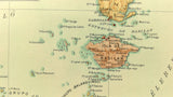 1899 Official US Navy Map Philippine Islands Isla Mindanao Occidental Jolo