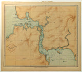 1899 Official US Navy Map Philippine Islands Estrecho San Juanico Leyte Samar
