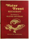 1979 Original Vintage Menu Water Front Restaurant Seafood Steaks Houston Texas