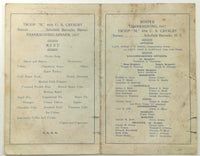 1917 4th Cavalry Troop M Schofield Barracks Oahu Hawaii Thanksgiving Menu Roster
