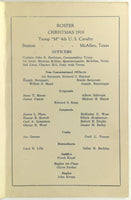 1918 4th Cavalry Troop M Army Christmas Dinner Menu & Roster McAllen Texas