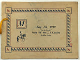 July 4 1919 4th Cavalry Troop M Army Dinner Menu & Roster McAllen Texas