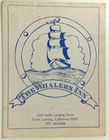 1980's The Whaler's Inn Original Restaurant Menu Fields Landing California