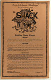 1980's The Shack Original Vintage Restaurant Menu Redding California Shasta