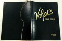 1980's Volpi's Original Vintage Italian Restaurant Menu Eureka California
