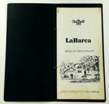 1980's La Barca Mexican Cuisine Original Vintage Restaurant Menu Nice California