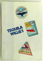 1988 Tequila Willie's Original Laminated Full Size Vintage Restaurant Menu