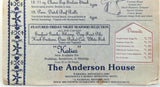 1980's The Anderson House Original Vintage Restaurant Menu Wabasha Minnesota