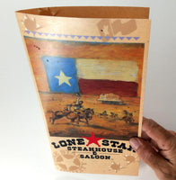 1994 Lone Star Steakhouse & Saloon Original Color Restaurant Menu Texas Chain