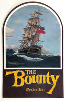 1987 The Bounty Oyster Bar Original Vintage Laminated Restaurant Menu Nevada ?