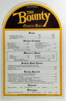 1987 The Bounty Oyster Bar Original Vintage Laminated Restaurant Menu Nevada ?