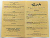 1994 Edward's At The Terrace Original Vintage Restaurant Menu Kona Hawaii