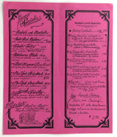 1970's Lou's Pete's Market House Menu Little Italy Niagara Falls New York