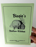 BIAGIO'S Italian Kitchen Clarence New York Original Vintage Restaurant Menu