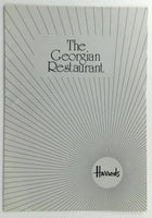 1980's The Georgian Restaurant Menu at Harrods Department Store London England