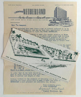 1950's Hotel Netherland Miami Beach Florida Rates & Reservation Advertisement