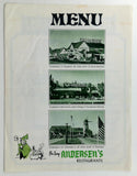1980's Andersen's Split Pea Soup Restaurant California Menu