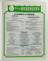 1980's Andersen's Split Pea Soup Restaurant California Menu