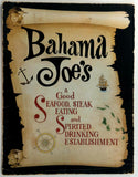 1980's Bahama Joe's Restaurant & Anne Bonnie's Tavern Menu Florida Locations