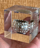 1961 Lucite Cube Paperweight IBM SELECTRIC TYPEWRITER Golf Ball Scribe 12