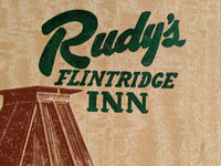 1951 Rudy's Flintridge Inn La Canada Calif. Hanging Fireplace Menu Holtzinger