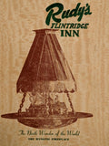 1951 Rudy's Flintridge Inn La Canada Calif. Hanging Fireplace Menu Holtzinger