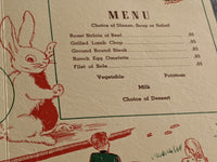 1950's The Town House Restaurant Santa Barbara California Vintage Childrens Menu