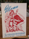1950's The Cavalier Restaurant Baltimore Maryland Vintage Original Menu