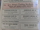 1940's Eaton's Rancho Restaurant Ventura & Laurel Los Angeles California Menu