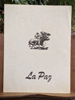 1970's La Paz Mexican Restaurant Menu Laguna Beach Orange Fullerton California