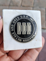 Vintage Billiton Metals And Ores USA Inc. Marble Paperweight